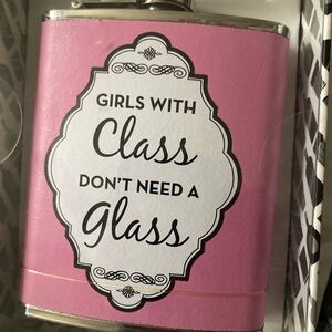 Wink Pink Flask - Girls with Class Design 7 oz NWT